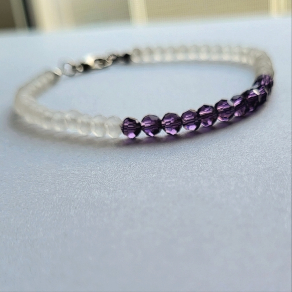 Color block minimalist beaded stacking bracelet - Picture 2 of 2